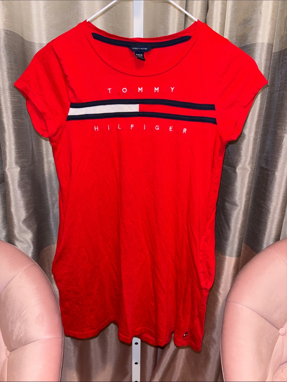 Kids Tommy Hilfiger Red Short Sleeve Dress with Pockets